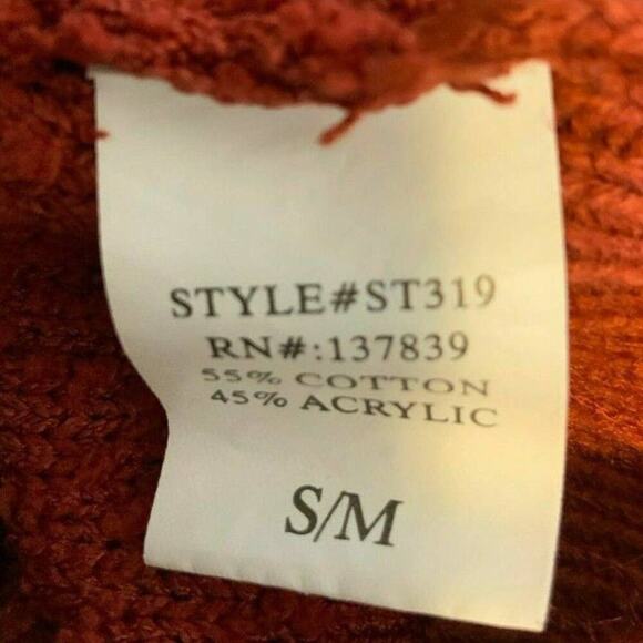 Altar'd State Women's Burnt Orange Long Sleeve Round Neck Pullover Sweater S/M - Picture 5 of 5